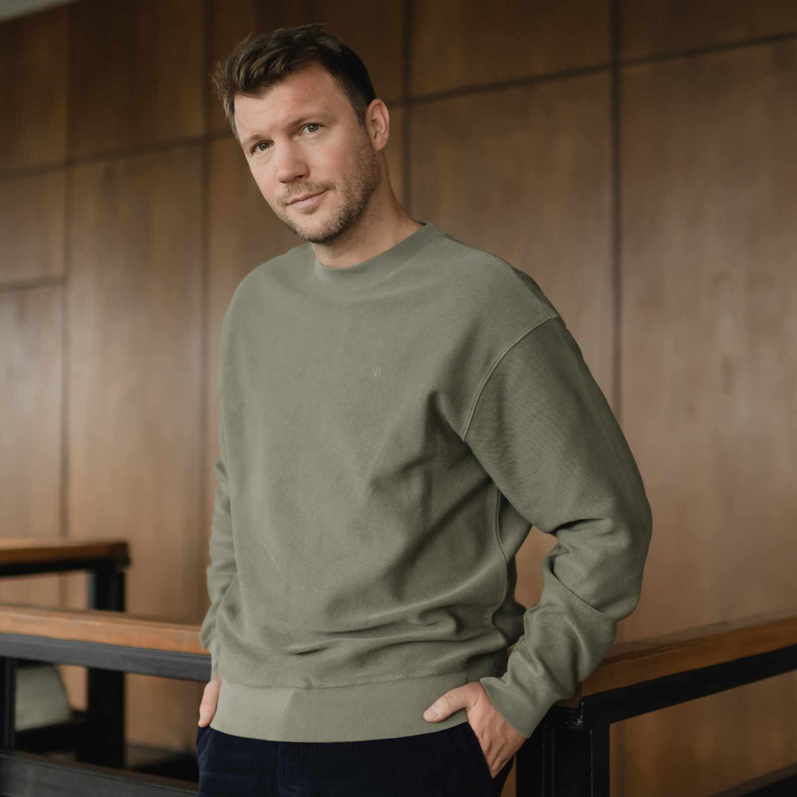 NORDLICHT Herren Sweater Pullover Nilas Hellgrün Bio-Baumwolle