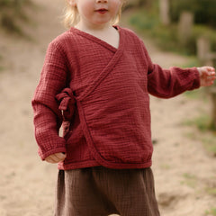 Freda children's muslin wrap top