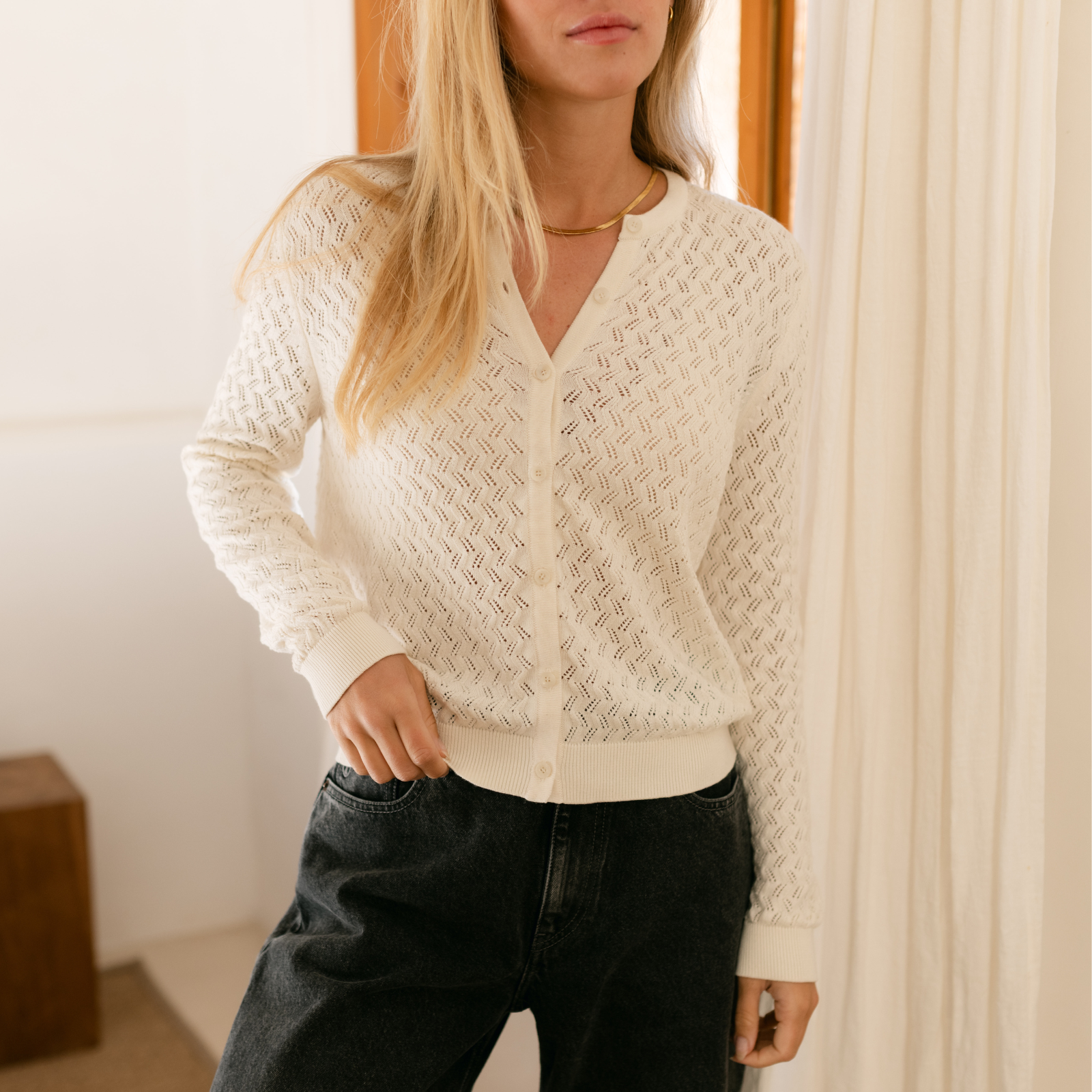 Pointelle Strickjacke Rieke