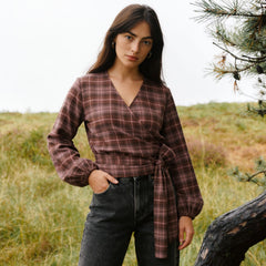 Flanell Wickelbluse Freda