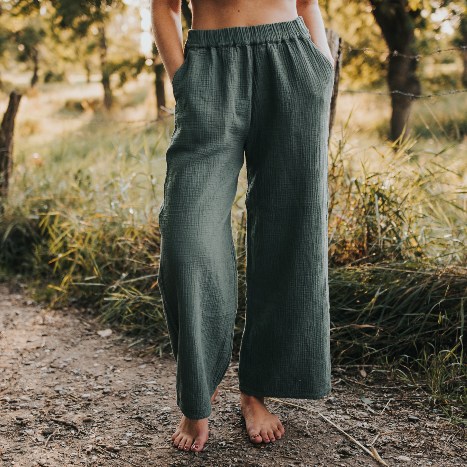 musselin hose leja grün nordlicht