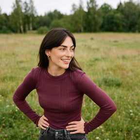 Pointelle Merino Langarmshirt Enya
