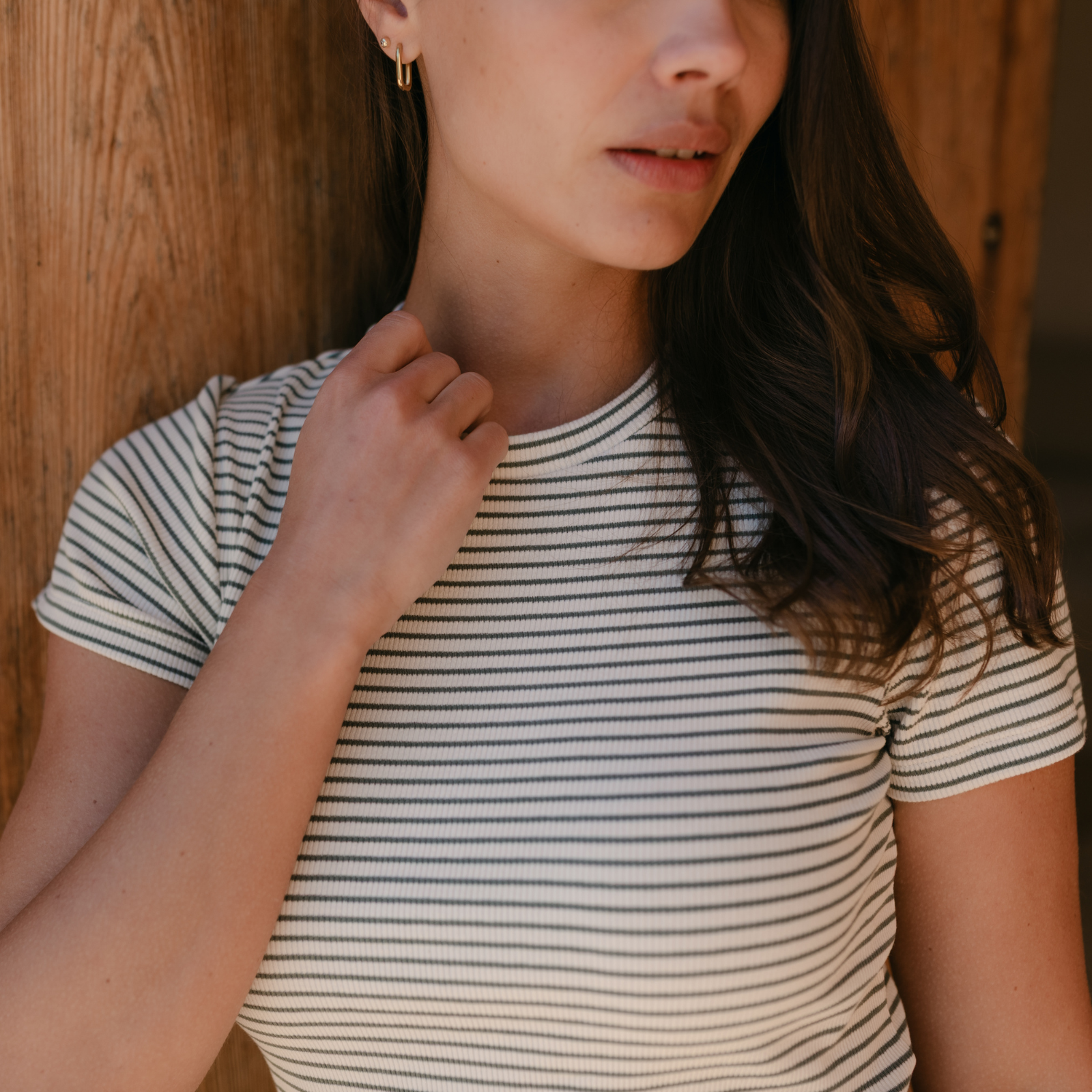 Gestreiftes Ripp T-Shirt Elvie