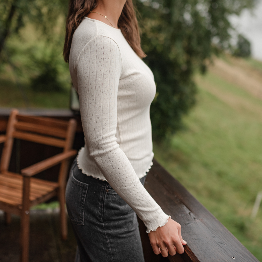 Pointelle Langarmshirt Astrid