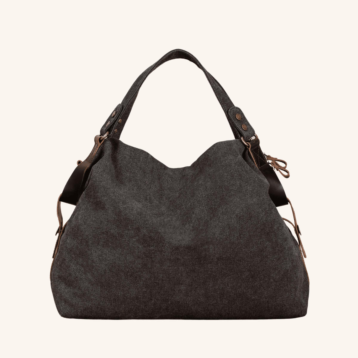 canvas leder tasche nachhaltig jarla granit schwarz nordlicht