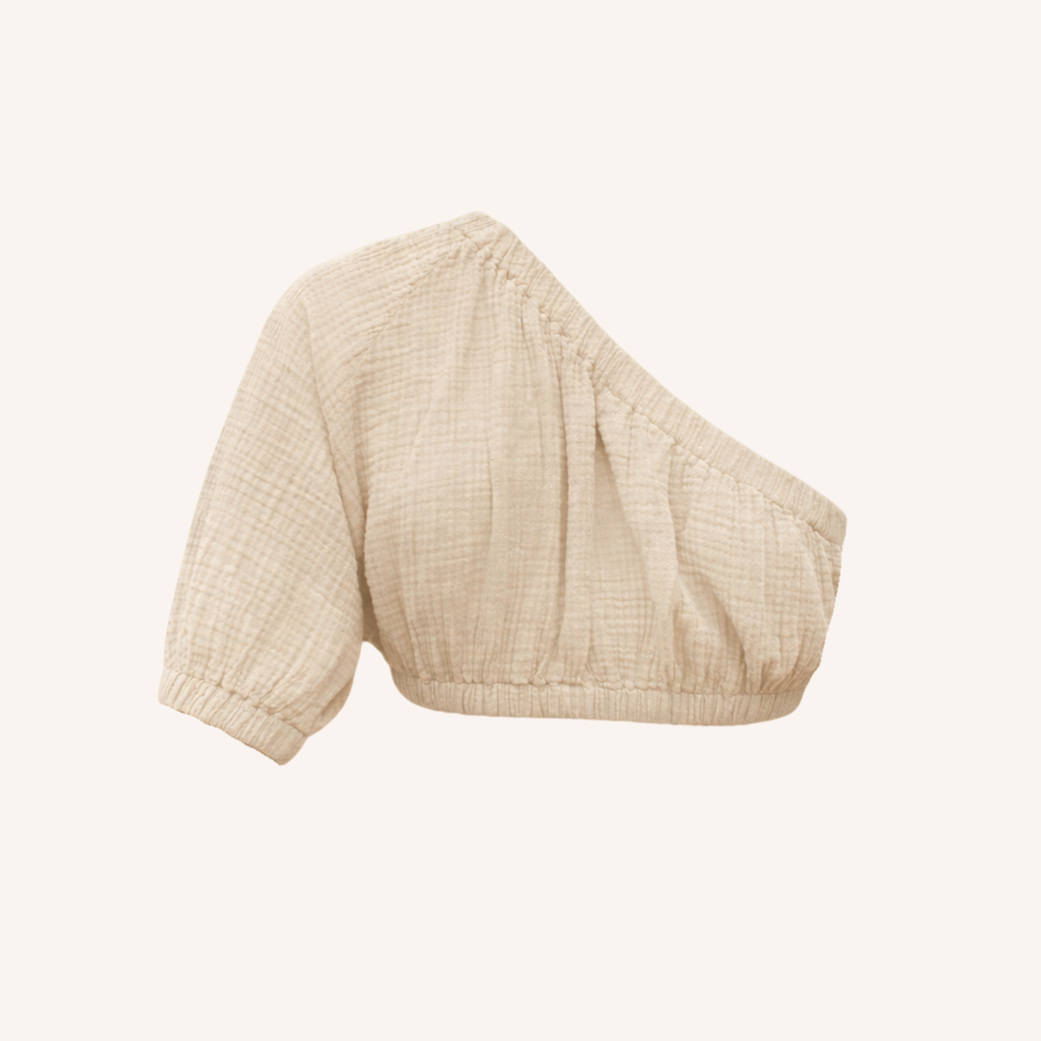 Asymmetrisches Musselin Crop Top Siv
