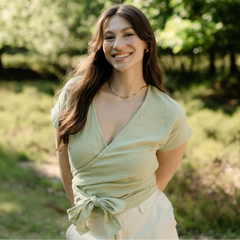 Musselin Wickelbluse Freda Kurz mit Punkten