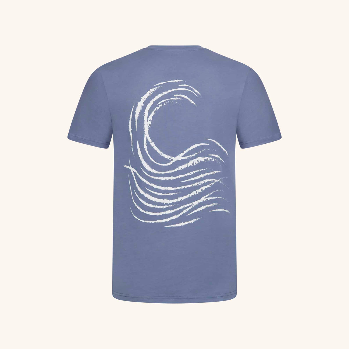 t-shirt print rücken welle wave blau