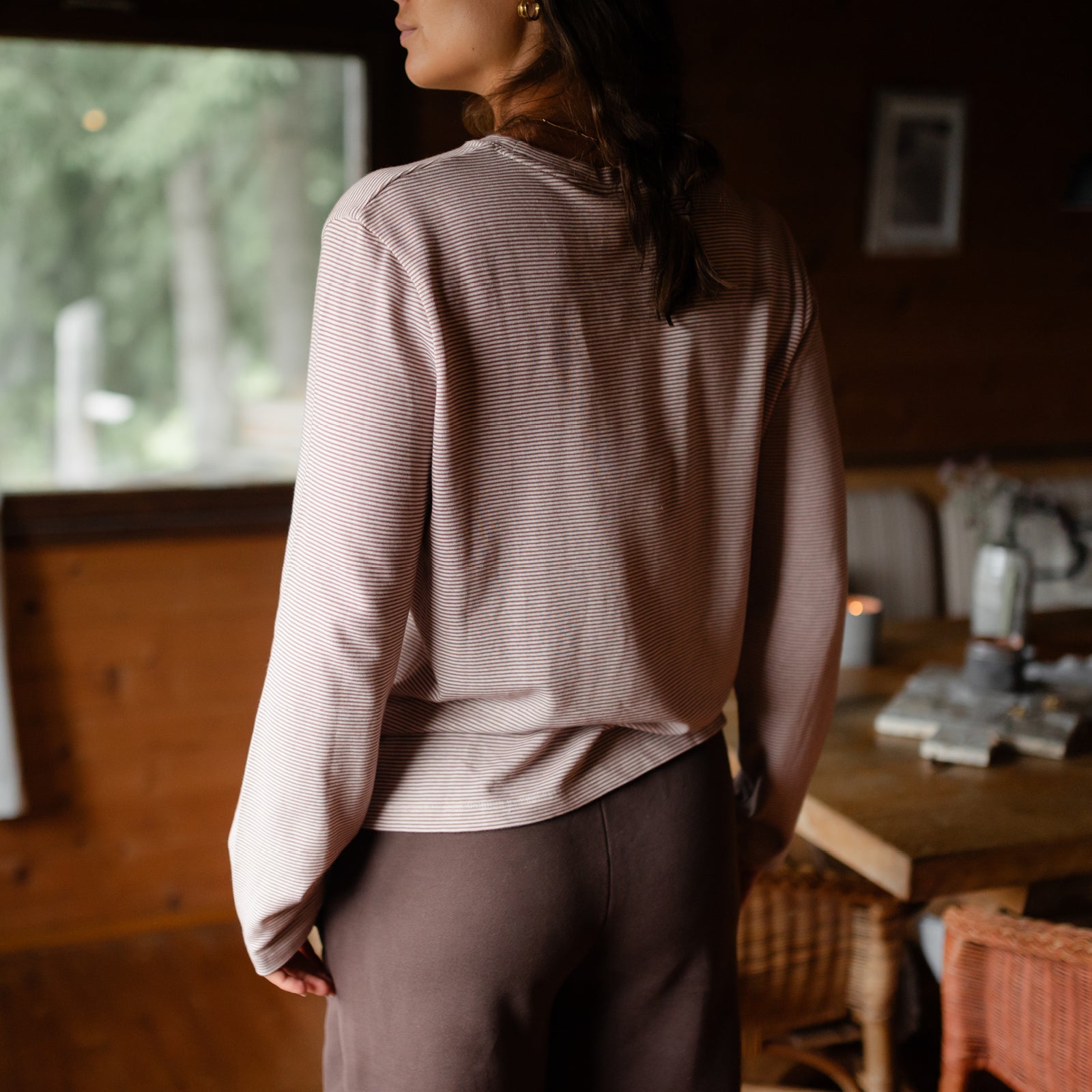 Gestreiftes Oversize Langarmshirt Alva