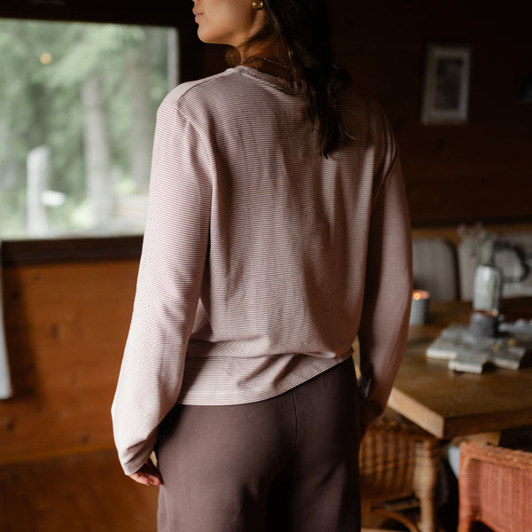 Gestreiftes Oversize Langarmshirt Alva