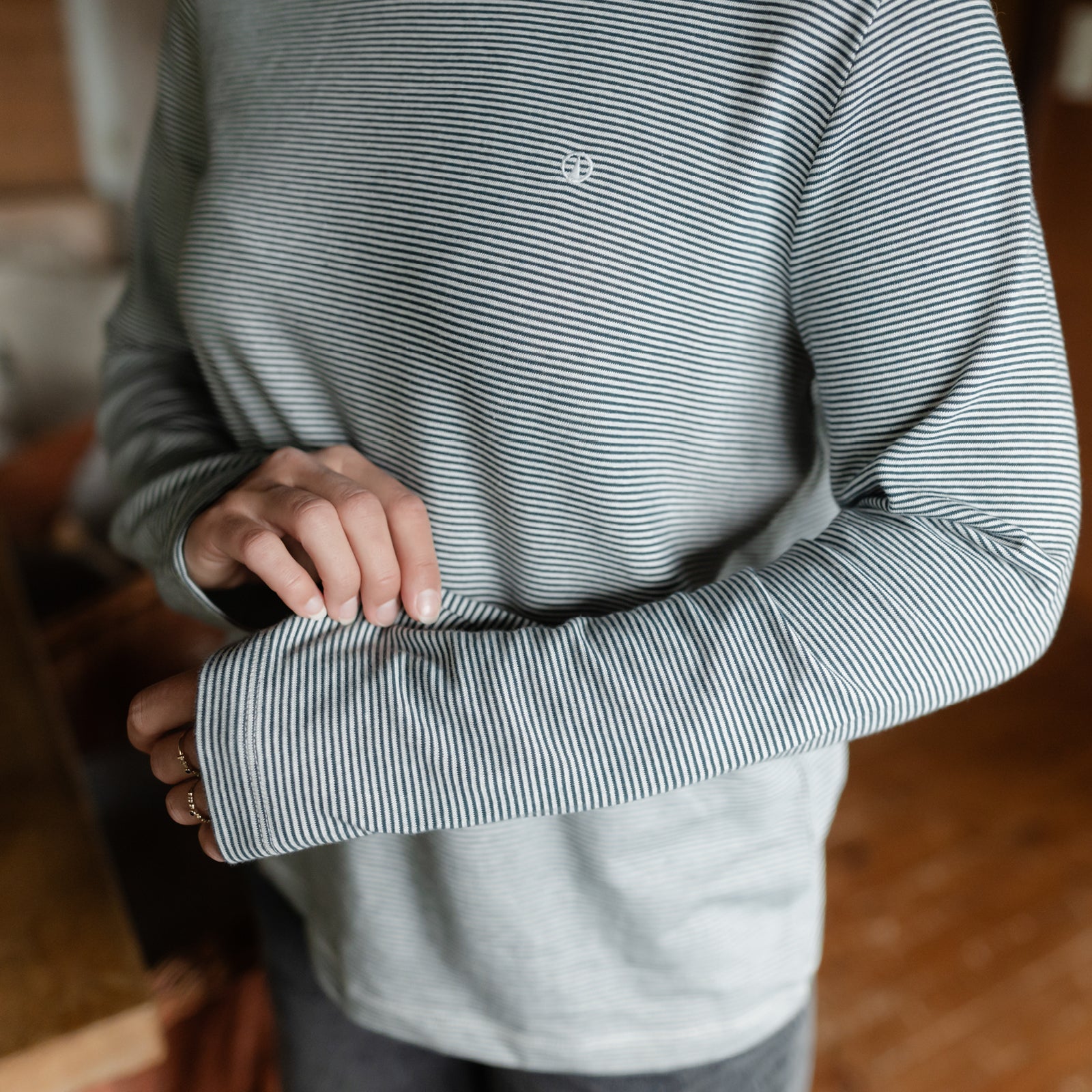 Gestreiftes Oversize Langarmshirt Alva