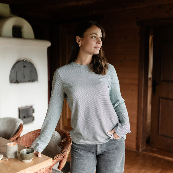 Gestreiftes Oversize Langarmshirt Alva