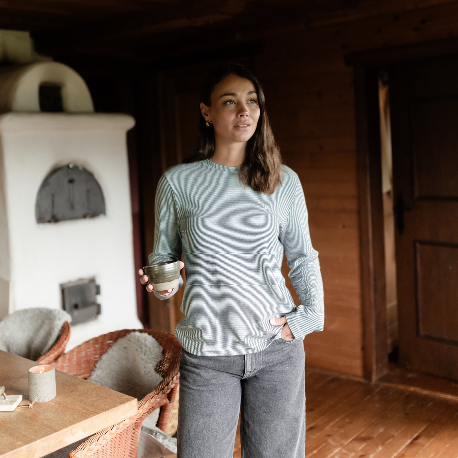 Gestreiftes Oversize Langarmshirt Alva