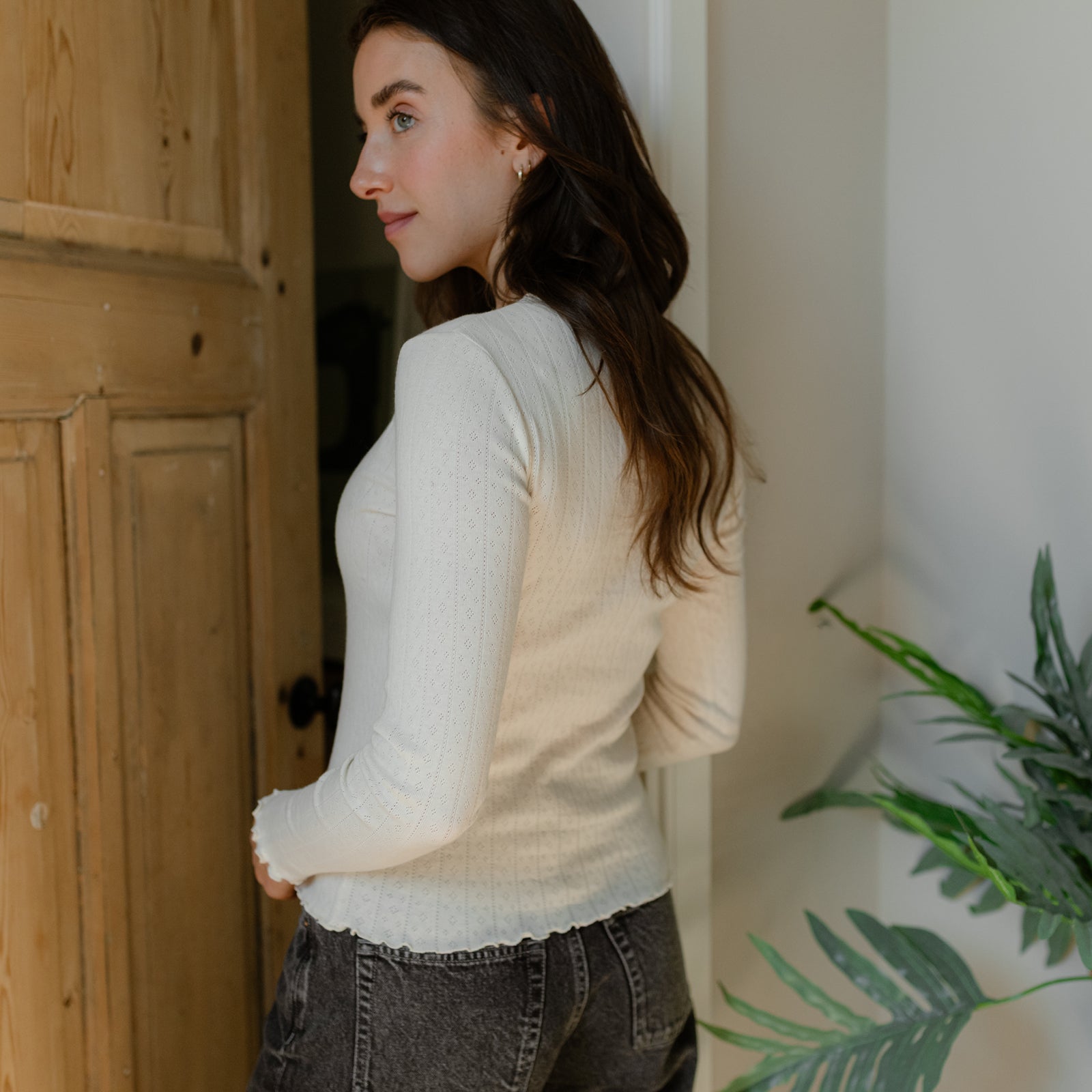 Pointelle Langarmshirt Astrid