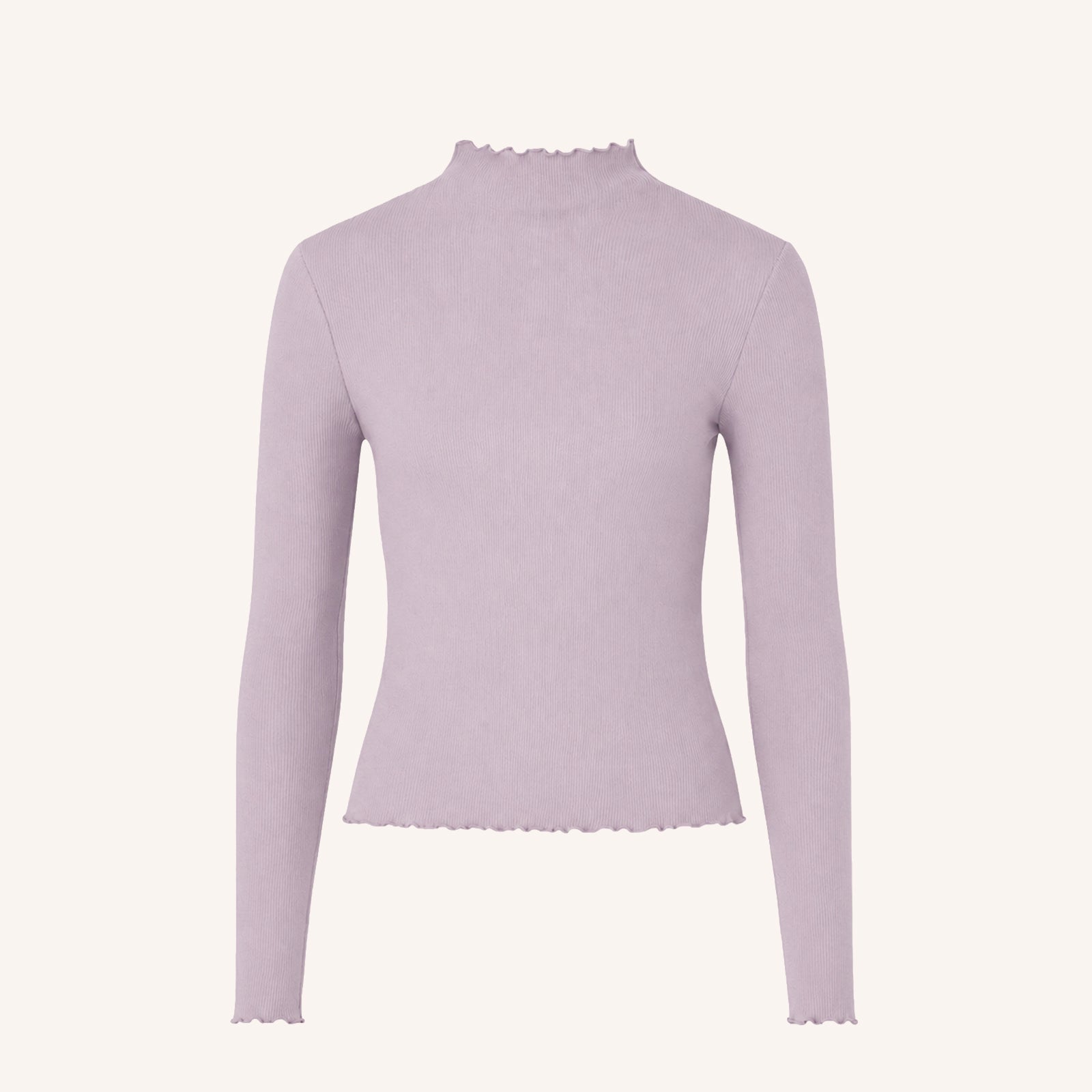 Ripp Langarmshirt Lica mit Stehkragen