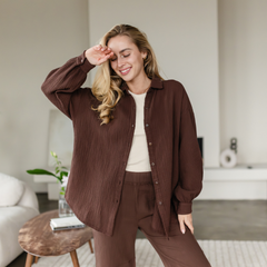 Oversize Musselin Bluse Falla