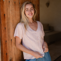 Kurzarm Bluse Saga mit Blumenmuster