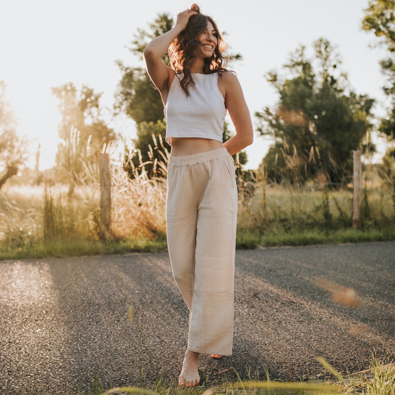 Musselinhose Natur Bio-Baumwolle