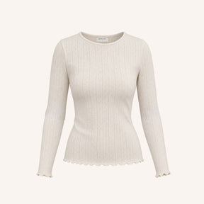 Pointelle Langarmshirt Astrid