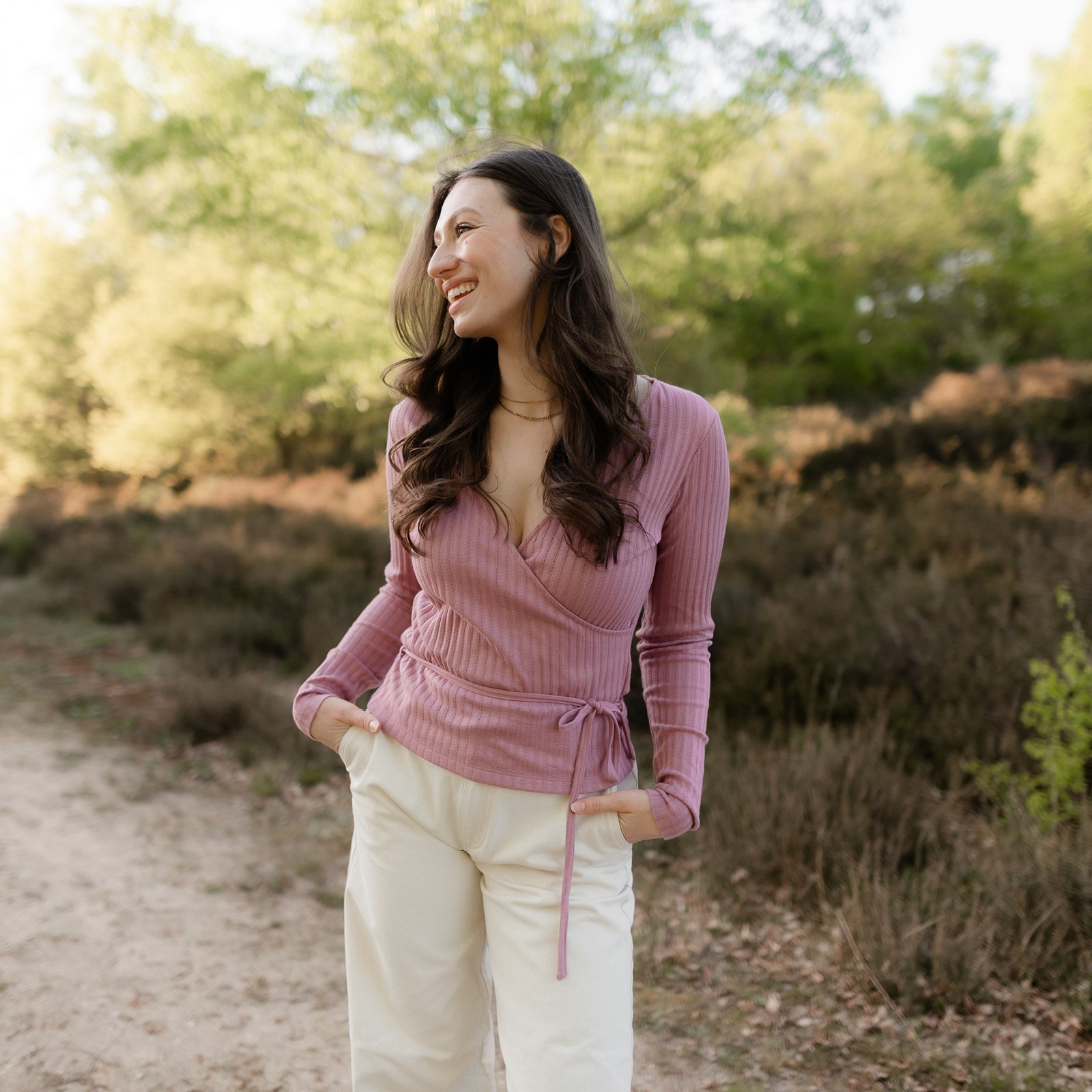 Pointelle Wickelbluse Berit