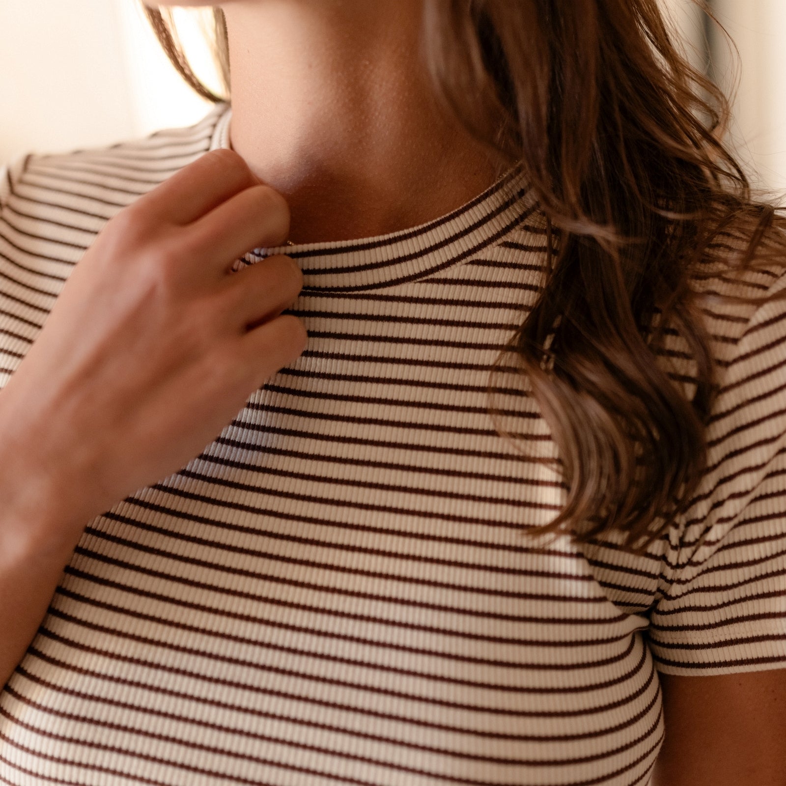 Gestreiftes Ripp T-Shirt Elvie