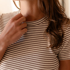 Gestreiftes Ripp T-Shirt Elvie