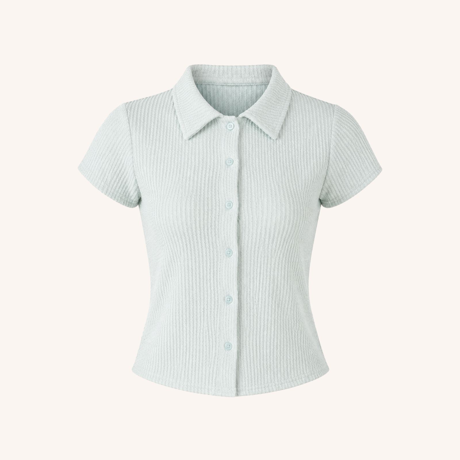 Strukturierte kurzarm Jersey Bluse Aila