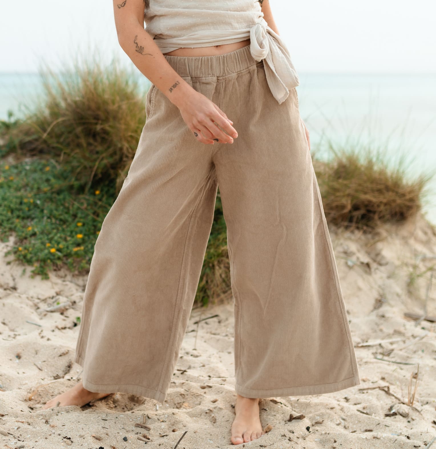 cord culotte natur