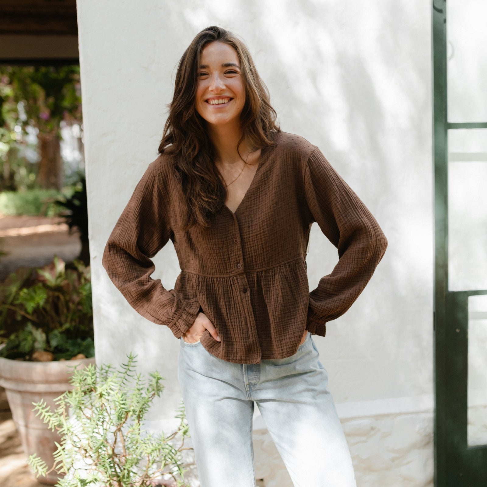 Musselin Bluse Selma mit Punkten