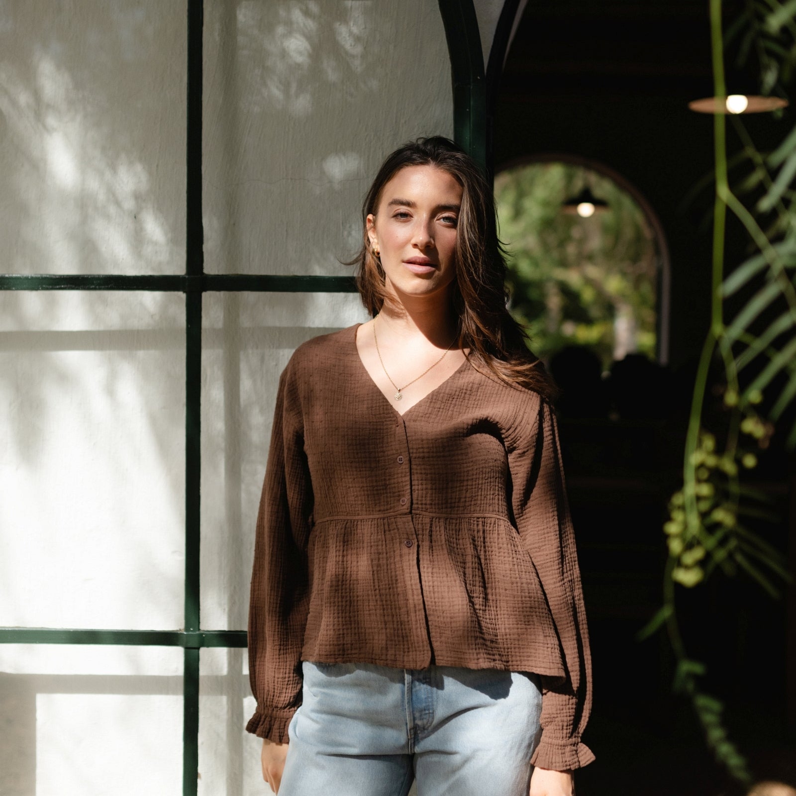 Musselin Bluse Selma mit Punkten