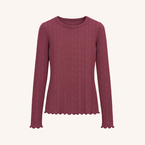 Pointelle Merino Langarmshirt Enya