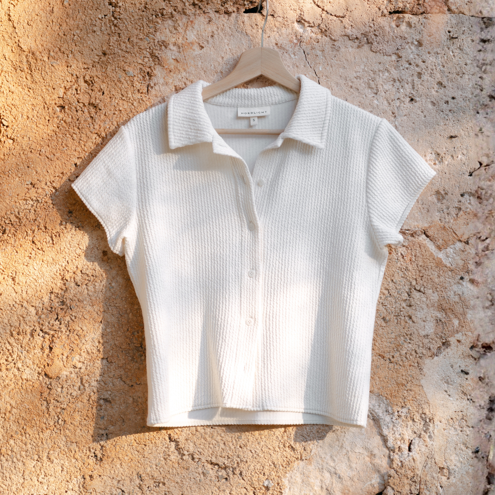 Strukturierte kurzarm Jersey Bluse Aila