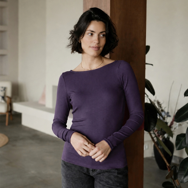 Langarmshirt mit U-Boot Ausschnitt Zoe