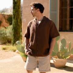 Men's muslin short-sleeved shirt Lars