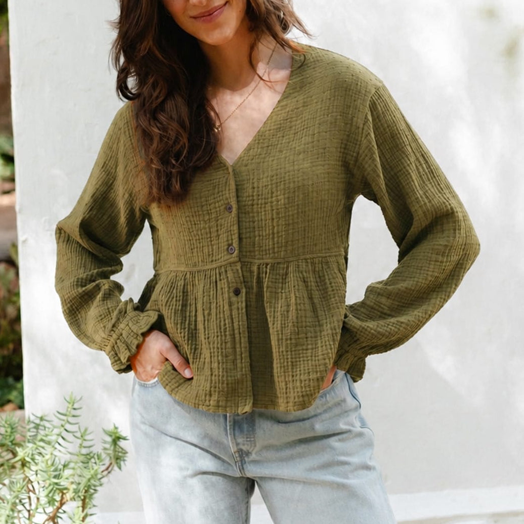 Musselin Bluse Selma mit Punkten
