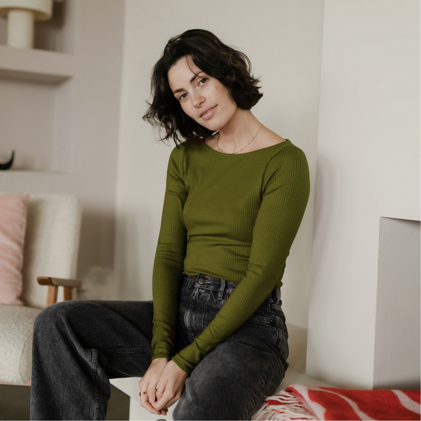 Langarmshirt mit U-Boot Ausschnitt Zoe